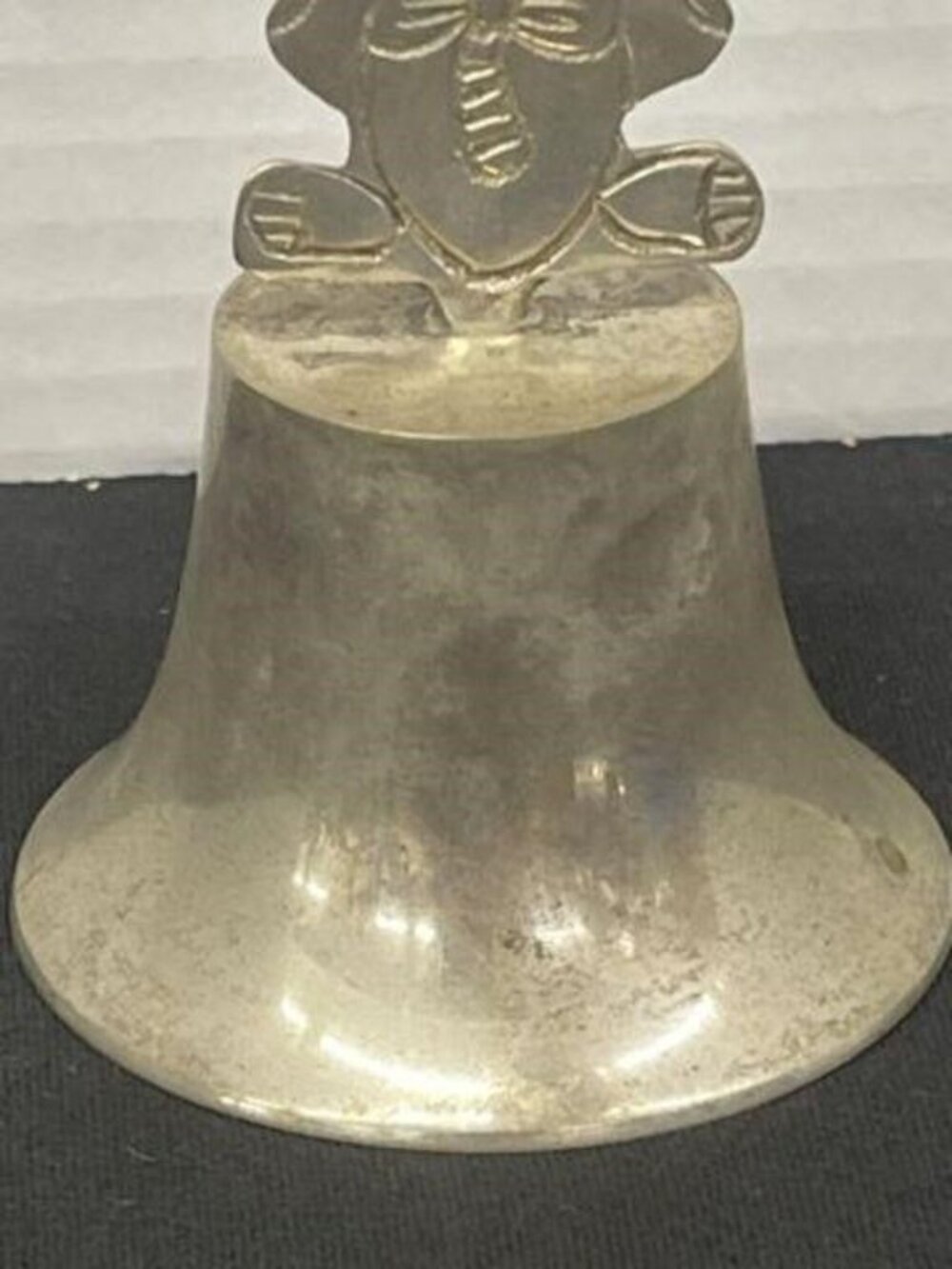 Vintage Ornate Teddy Bear Metal Bell Silverplate - Picture 4 of 7